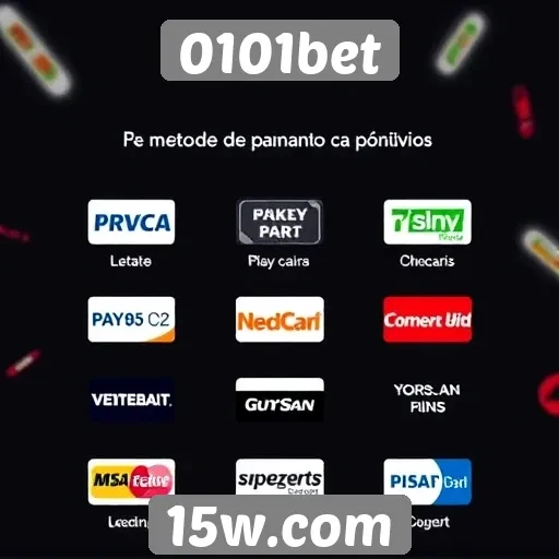Métodos de pagamento disponíveis no 0101bet